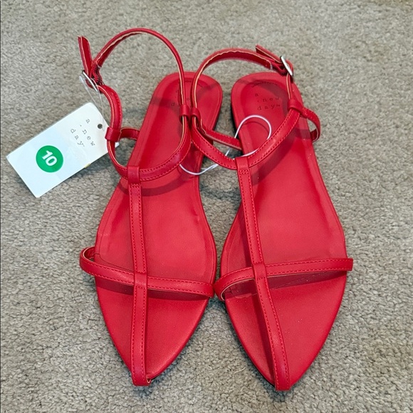 a new day Vibrant Red Sandals - Picture 1 of 6